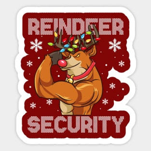 Reindeer Security Christmas Sticker